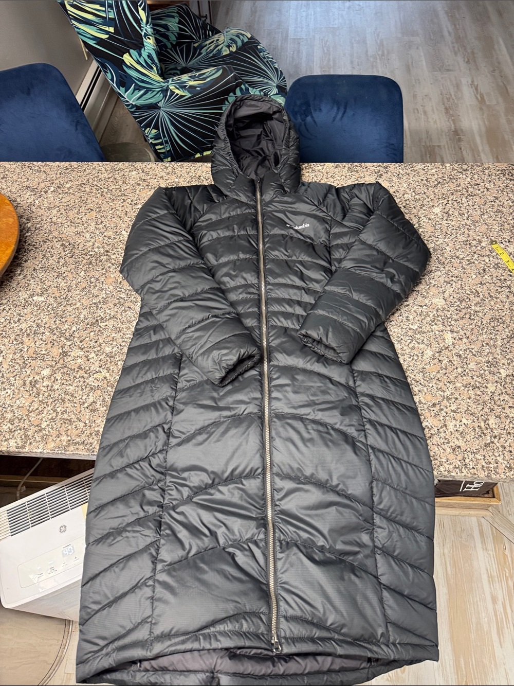 NWOT Columbia Black Long Hooded Puffer Coat